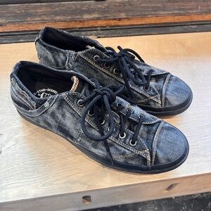 Diesel Men's Black Denim Sneakers